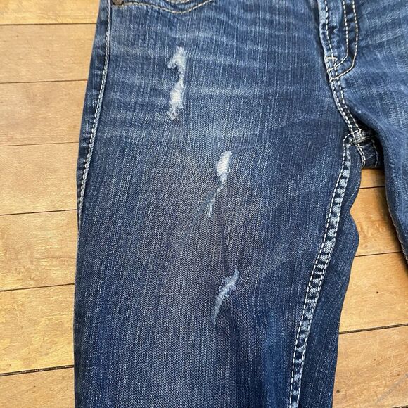 Silver Jeans Women’s Size 27/32 Suki Surplus Medium Wash Boot Cut Distressed - Picture 8 of 15